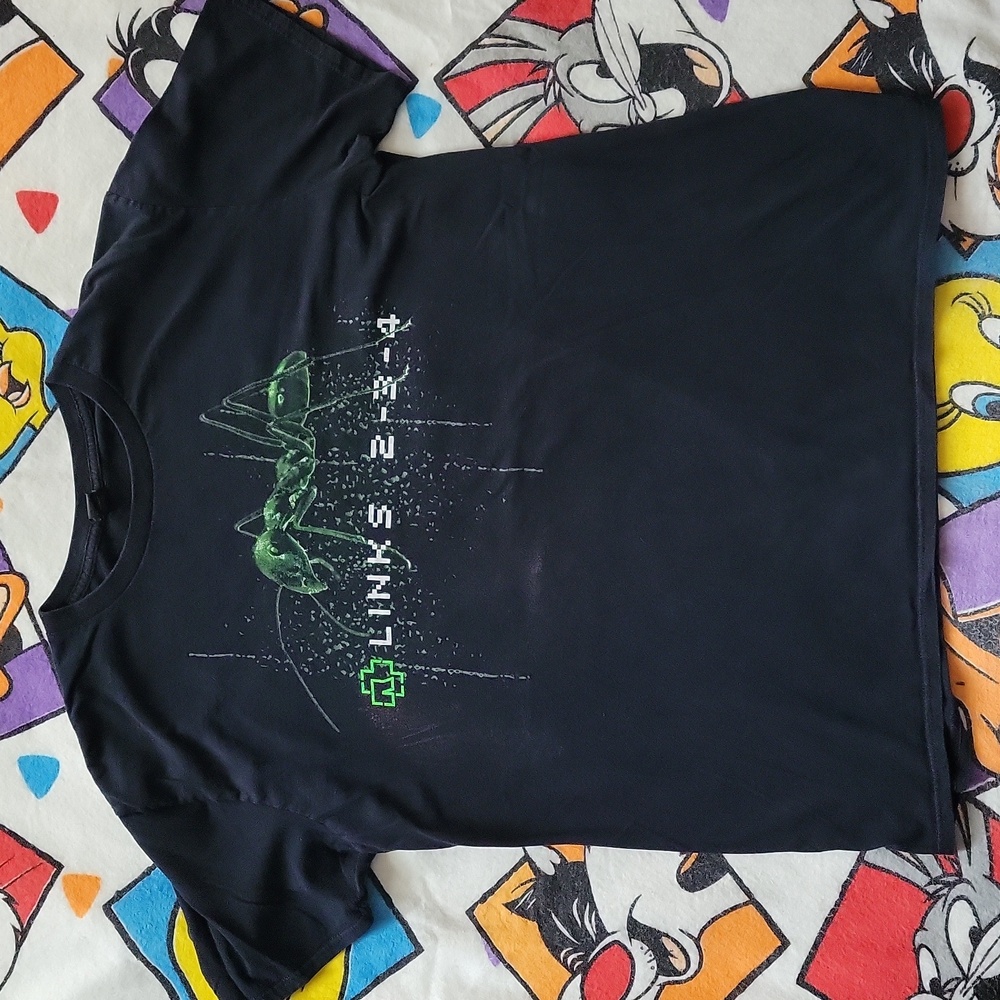 Vtg Y2k Rammstein Links 2-3-4 Green Ant Shirt